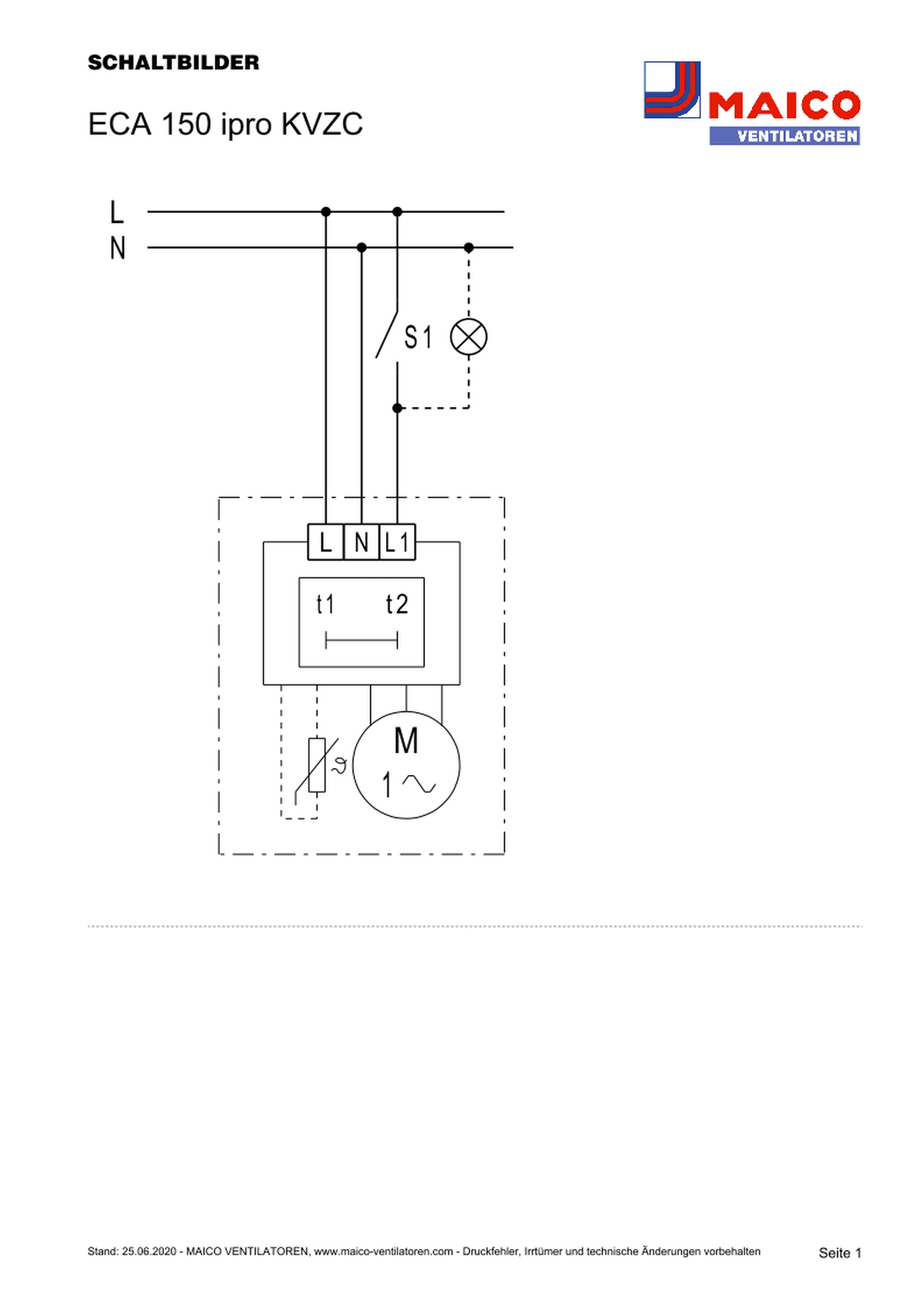 Maico Kleinraumventilator DN150 Zeitschalter ECA 150 ipro KVZC