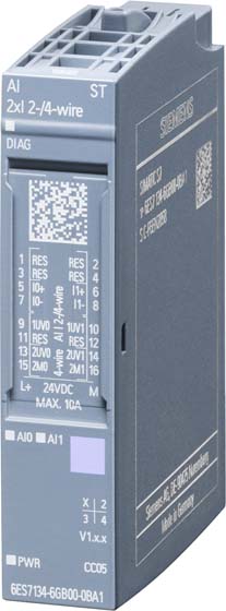 Siemens Dig.Industr. Eingangsmodul Analog 2xI 2-/4-Wire Stand. 6ES7134-6GB00-0BA1