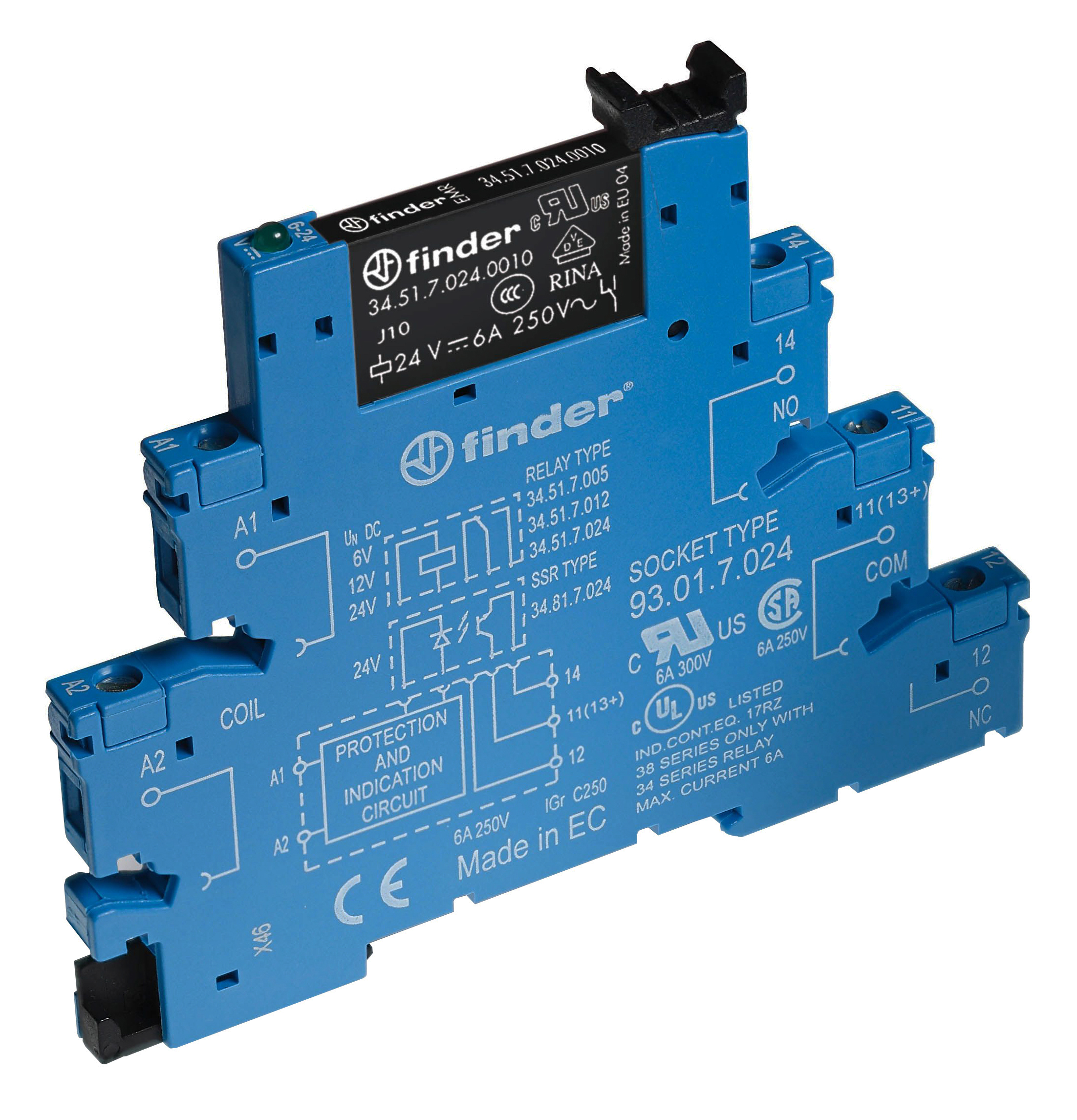 Finder Koppelrelais 6,2mm 1W 24VAC/DC 38.51.0.024.0060