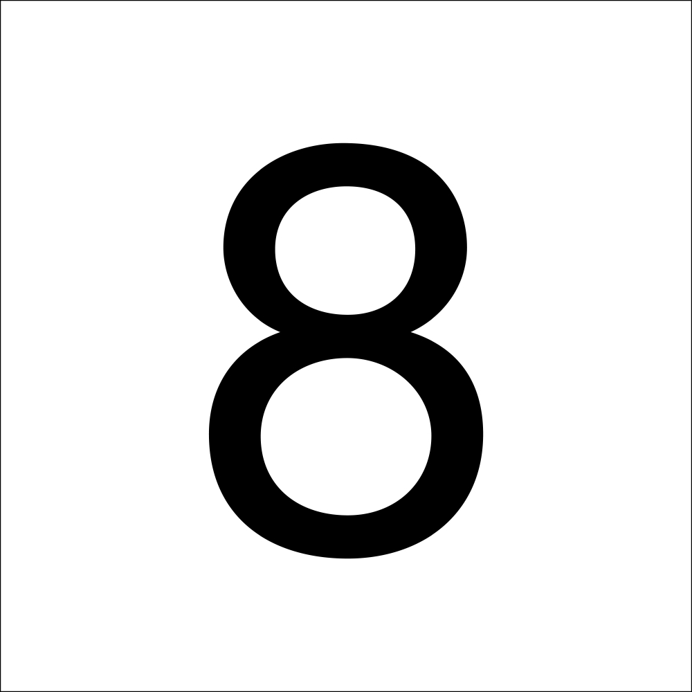 RZB Zimmermann Ziffer "8" sw 100mm 99222.013.8