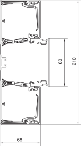 2 M Tehalit Brüstungskanal-Unterteil zu BRN 65x210mm vw BRN6521019016