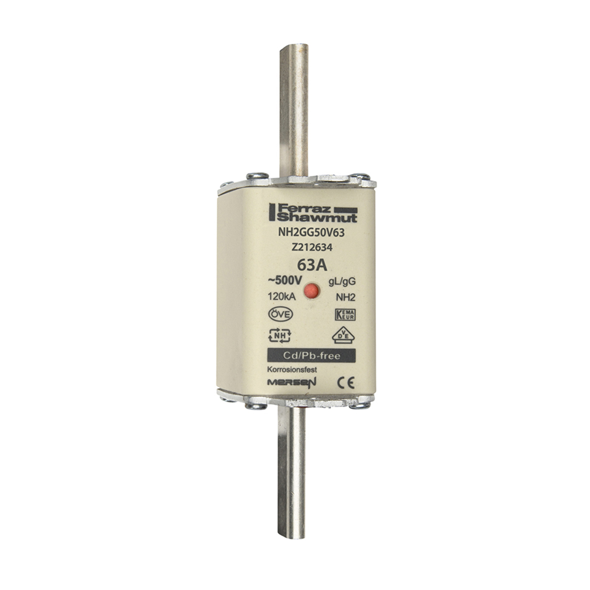 Mersen NH-Sicherungseinsatz SF Gr.2 gG 63A/500V KM NH2GG50V63