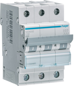 Hager Leitungsschutzschalter 3pol. C-32A, 6kA MCN332