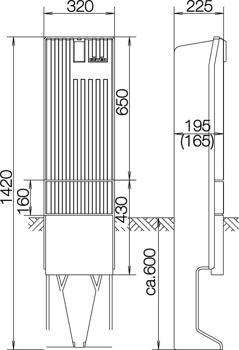 ABN Anschlusssäule FB1 BH4 m.Montagpla. SL142P