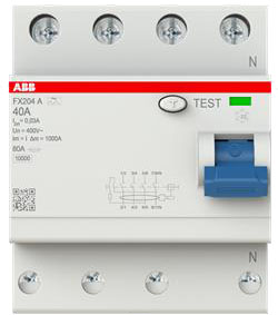 ABB Stotz S&J FI-Schalter Typ A,40A,30mA FX204 A-40/0.03