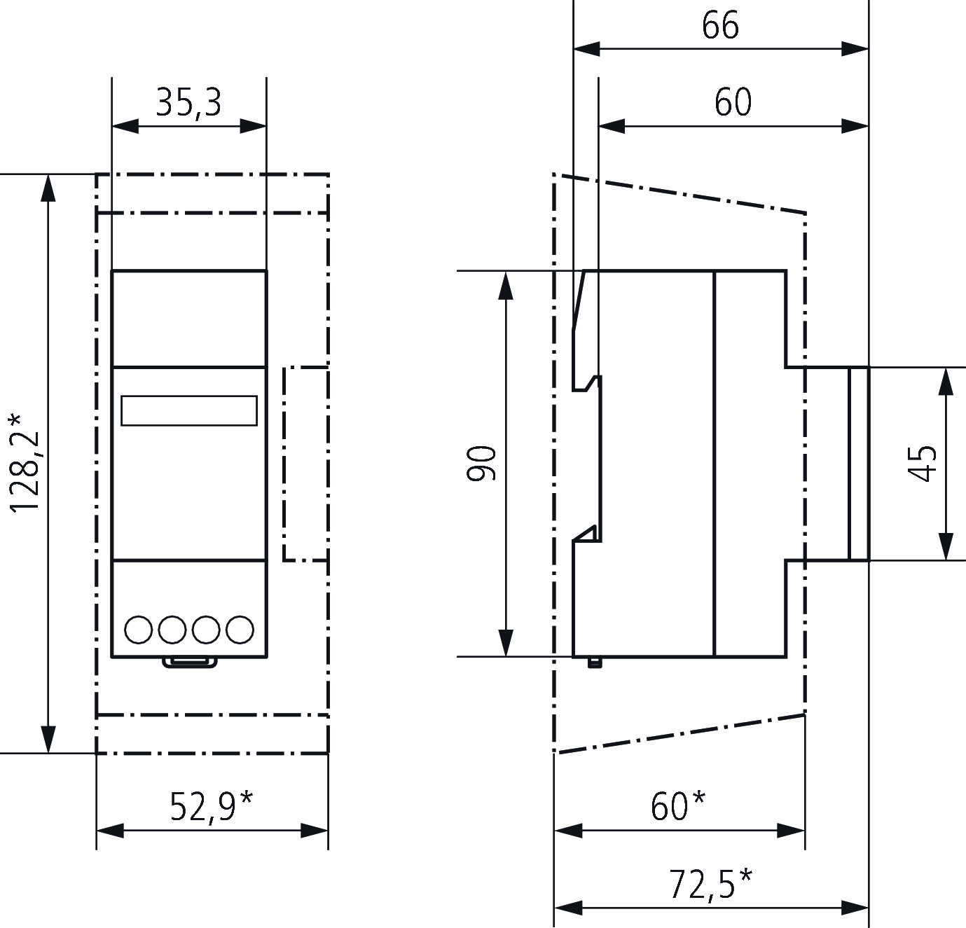 Theben Betriebsstundenzähler 35x86mm BZ145