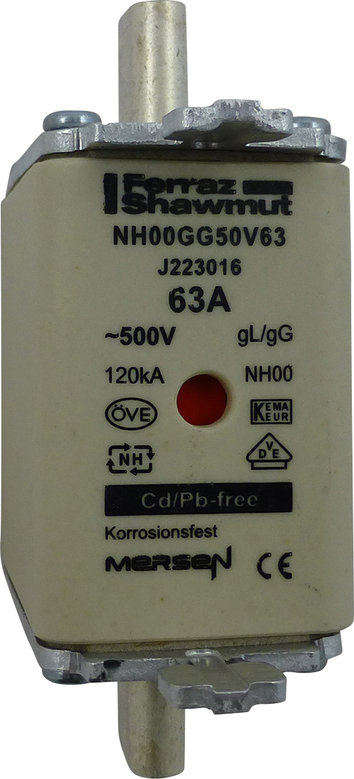 Mersen NH-Sicherungseinsatz SF Gr.00 gG 63A/500V KM NH00GG50V63