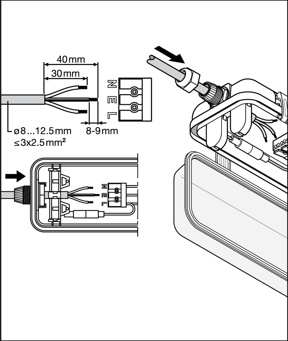 Ledvance Feuchtraumleuchte Housing für T8-Tubes DPHOUS1500P2XLP IP65