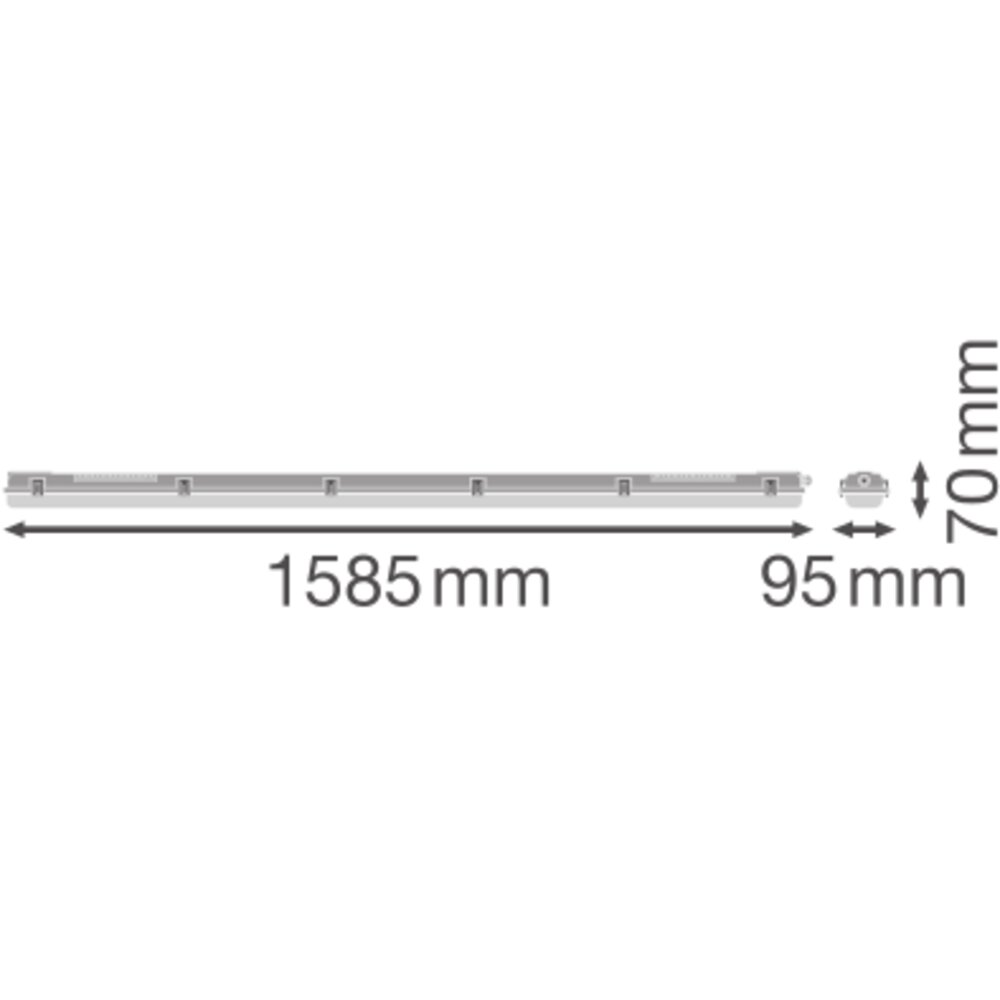 Ledvance Feuchtraumleuchte Housing für T8-Tubes DPHOUS1500P2XLP IP65