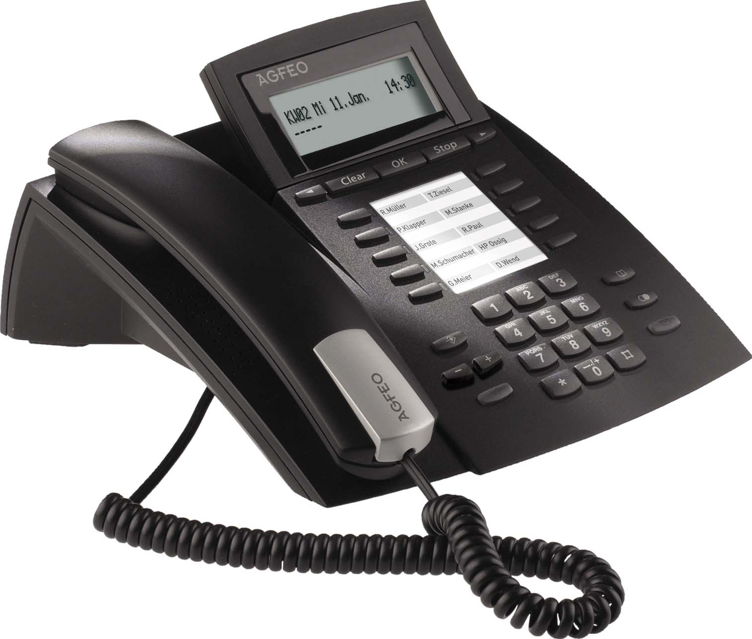 Agfeo Systemtelefon schnurgebunden ST 22 Up0/S0 sw