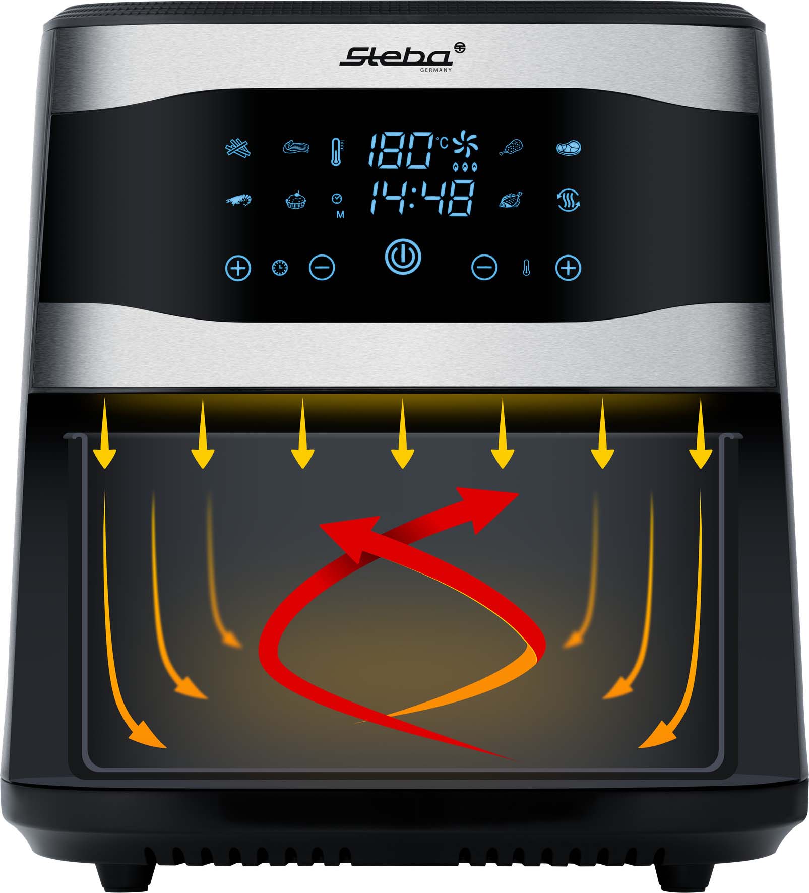 Steba Heißluft-Fritteuse 8L, XXL HF 8000FAMILY eds/sw
