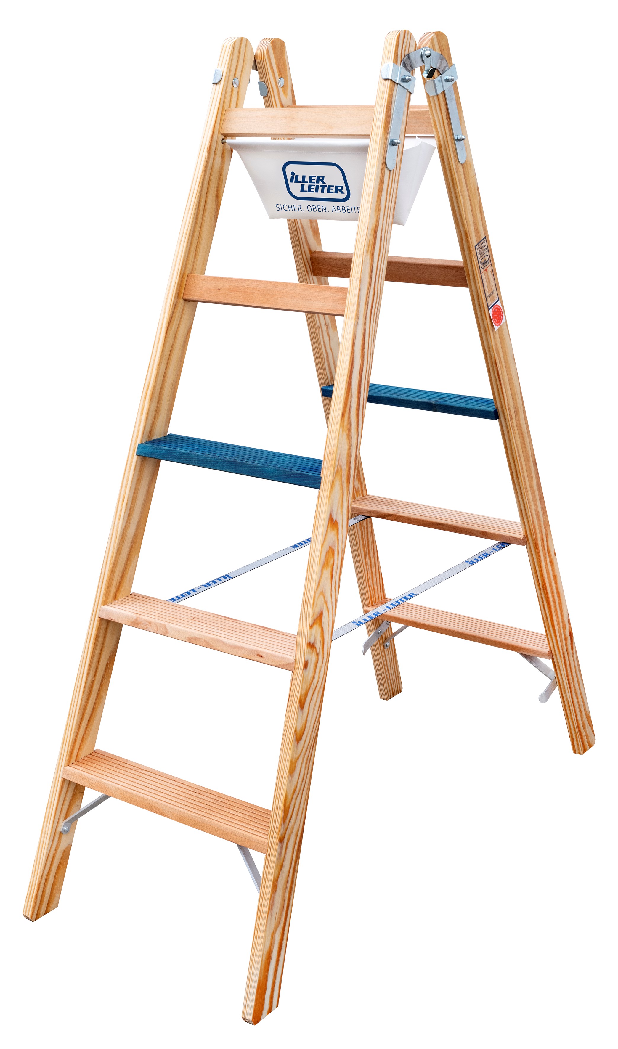 Geis&Knoblauch Holz Stufen Stehleiter ERGO Plus 2x4 Stufen 2104-7