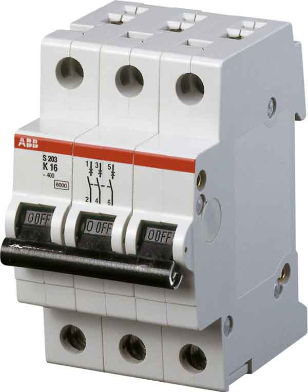 ABB Stotz S&J Sicherungsautomat D,6kA,16A,3P S203-D16