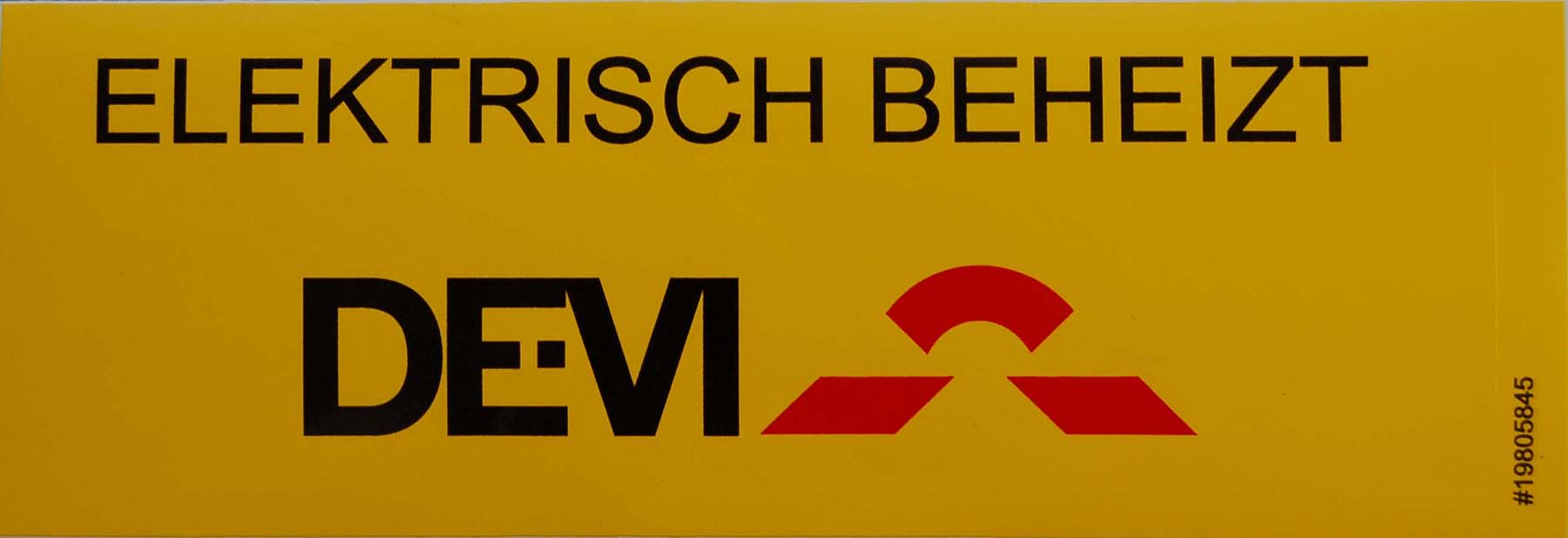 Danfoss Kennzeichnungsaufkleber -Elektrisch beheizt- 19-805845