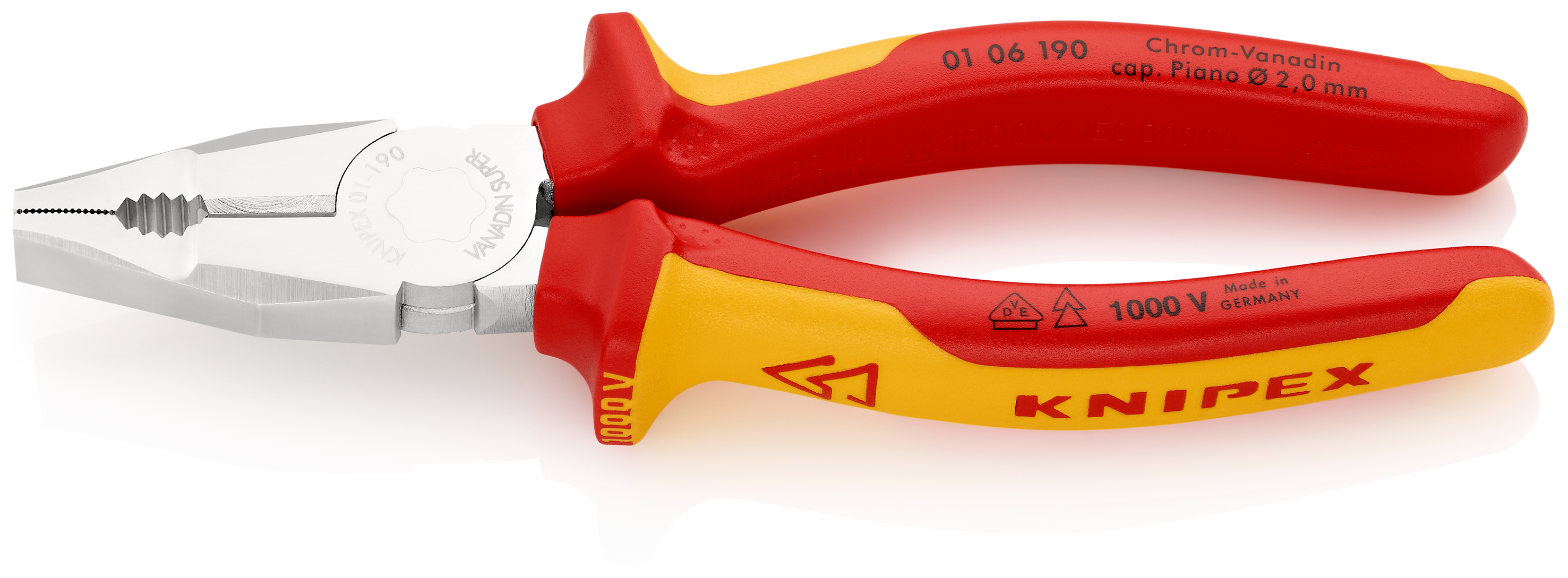 Knipex-Werk Kombizange isoliert, 190mm 01 06 190