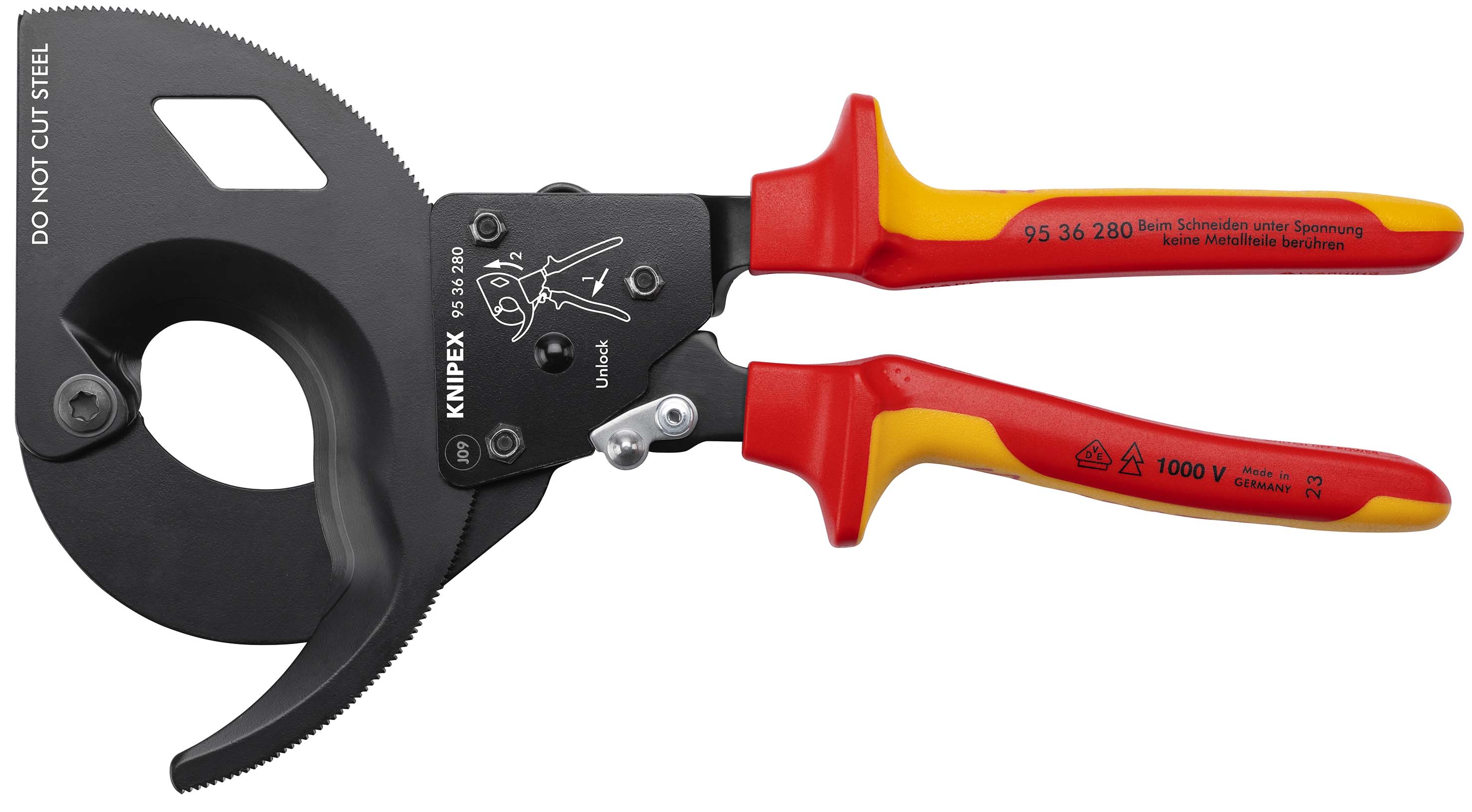 Knipex-Werk Kabelschneider isoliert, 280mm 95 36 280