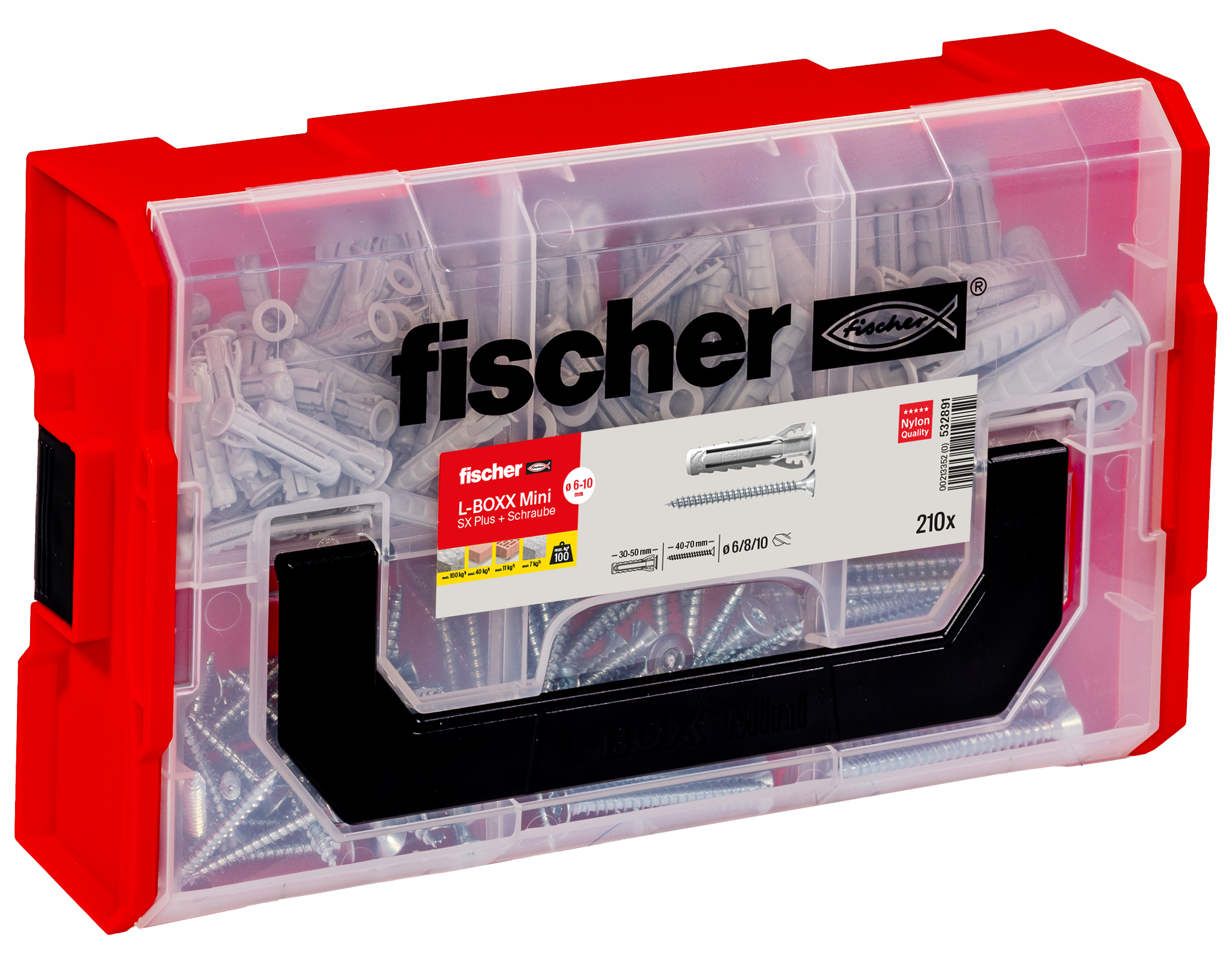 Fischer Deutschl. Sortimentsbox FIXtainer SX-Dübel u Schrauben 532891