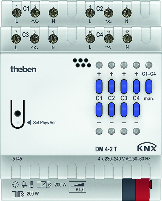 Theben Dimmaktor 4-fach DM 4-2 T KNX