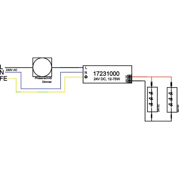 Brumberg Leuchten LED-Netzgerät 12-75W 24V IP20 dimm. Phasenab. 17231000