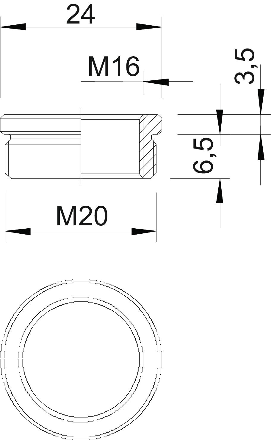 OBO Bettermann Vertr Ms-Reduktion M20-M16 vernickelt 167 R MS M20-16