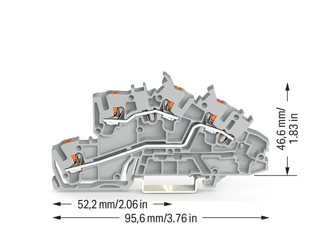 WAGO GmbH & Co. KG Installationsetagenklemme 2,5 mm² mit Drücker 2203-7642
