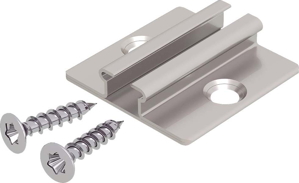 EVN Lichttechnik Montage Clip f.Aluprofile Edelstahl 2er Set NVS CLIP