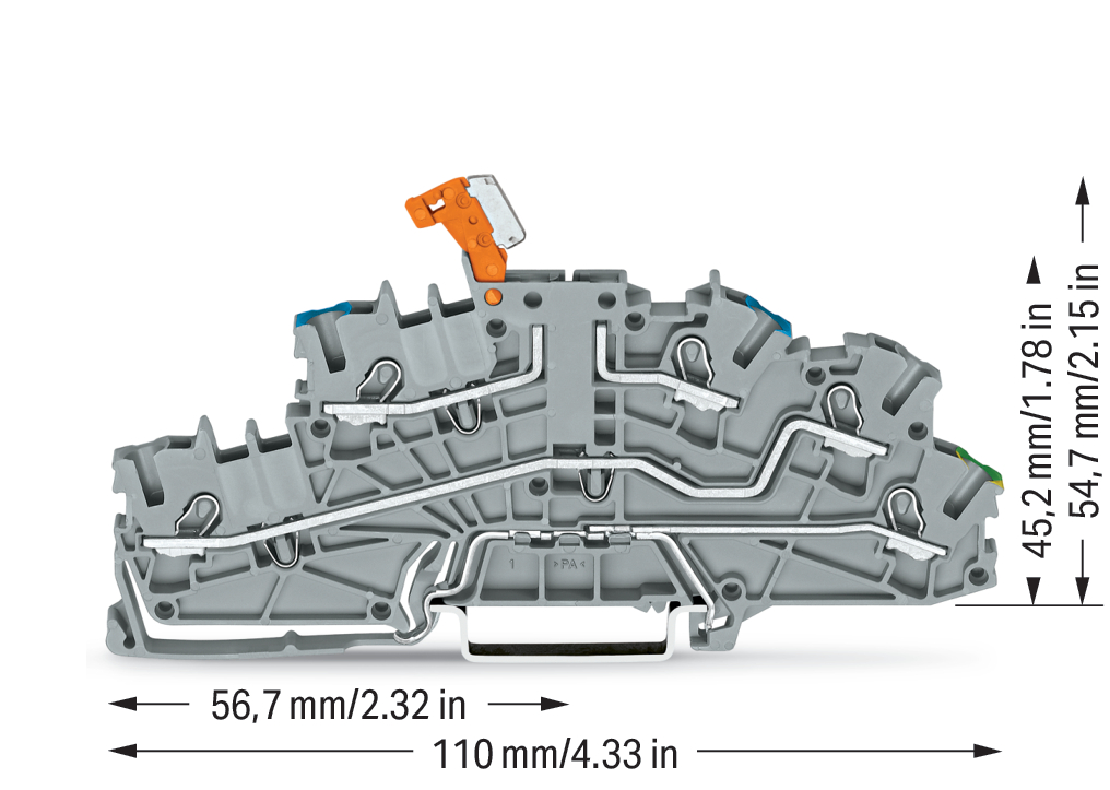WAGO GmbH & Co. KG Installationsetagenklemme 4mm² grau NT/L/PE 2003-6641