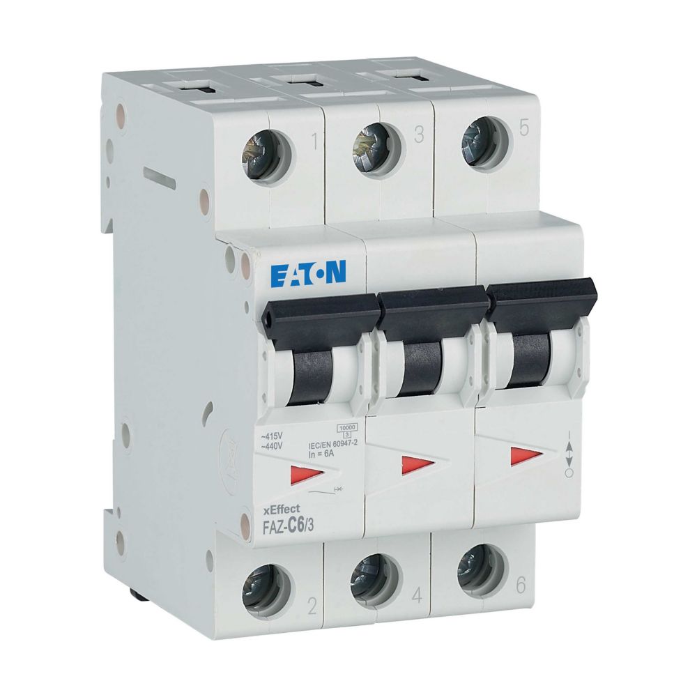 Eaton (Moeller) Leitungsschutzschalter C 6A, 3p FAZ-C6/3