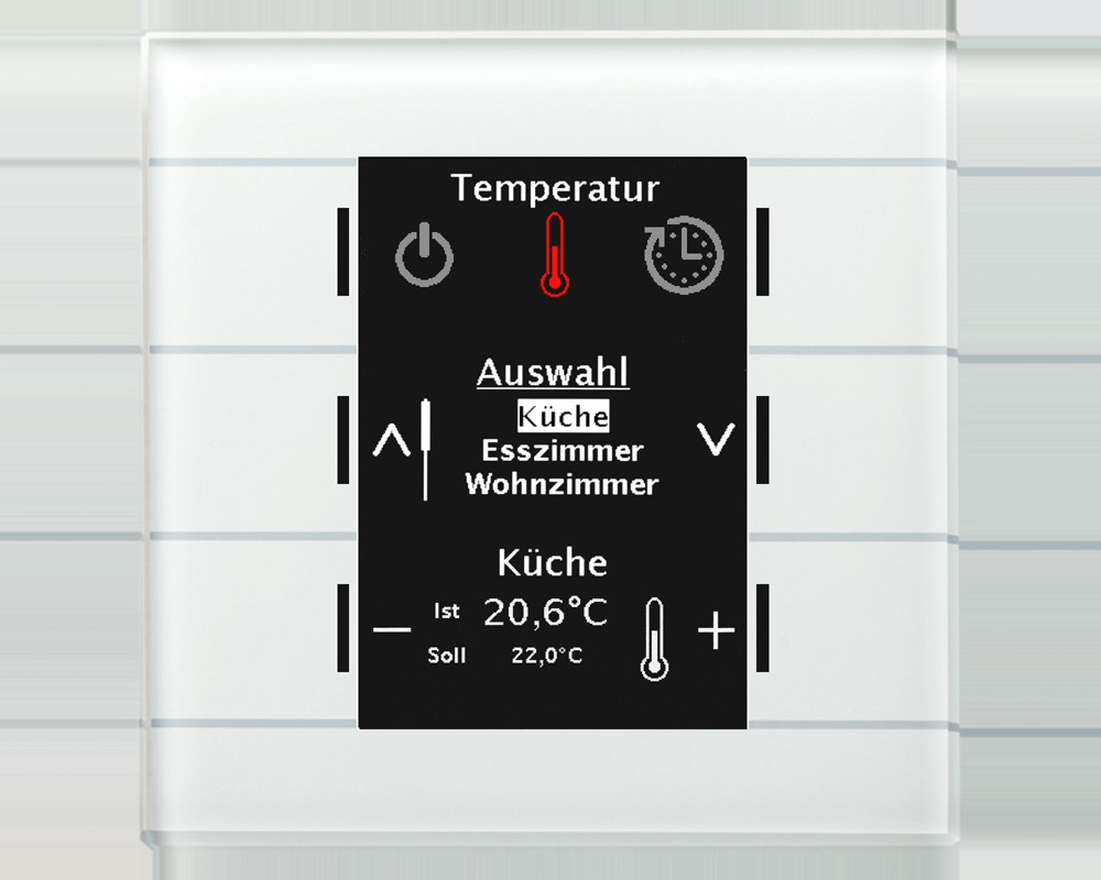 MDT technologies Glas Bedienzentrale Smart mit Farbdisplay,ws BE-GBZW.01
