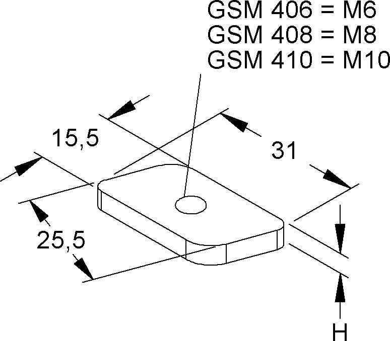 Niedax Gleitmutter GSM 408