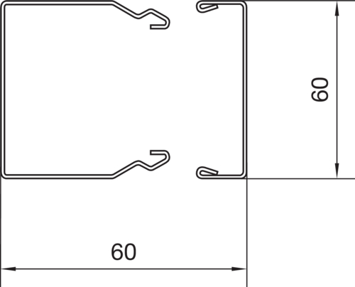 Tehalit Leitungsführungskanal 60x60mm verkehrsweiß LFS600600 vws