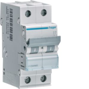 Hager Leitungsschutzschalter 2pol. C-2A, 6kA MCN202