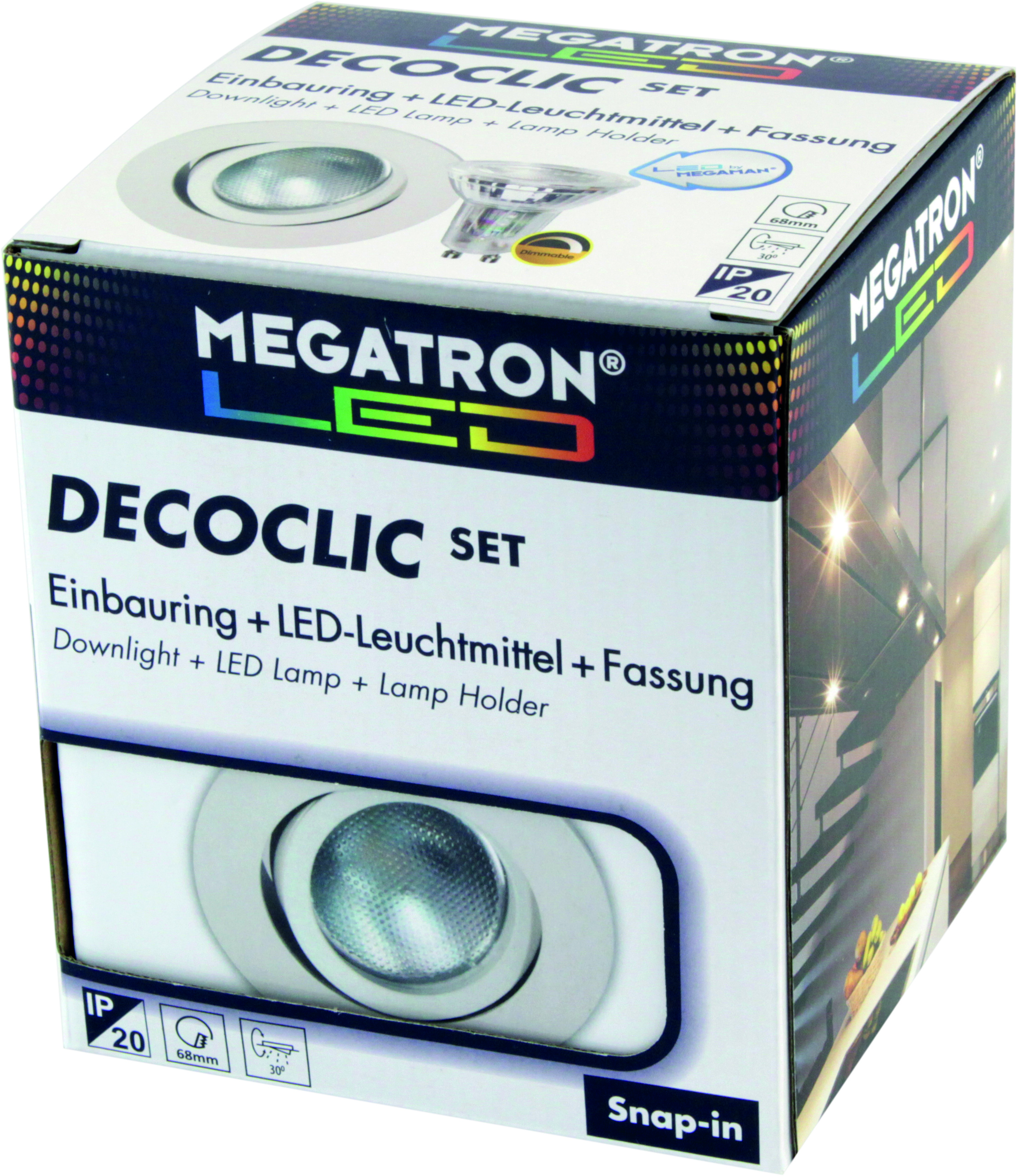 IDV (Megaman) LED-Einbauspot Set 2800K dim ws MT75401