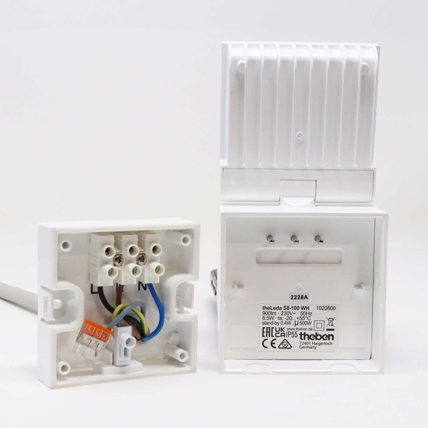 Theben theLeda S8-100 WH LED-Strahler dreh-/schwenkbar, Bewegungsmelder, 4000 K neutralweiß 1020800