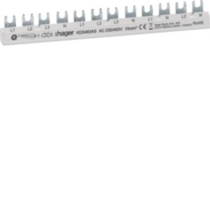 Hager Phasenschiene 12 Module 63A L1L2L3N-L1L2L3N KDS463AS Hager Phasenschiene 12 Module 63A L1L2L3N-L1L2L3N KDS463AS