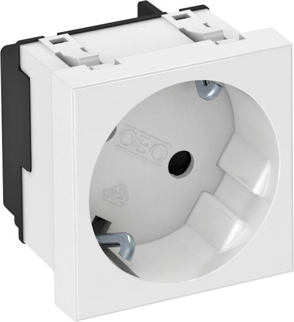 OBO Bettermann Vertr Steckdose 33 Grad, 1-fach Schutzkontakt STD-D3S RW1