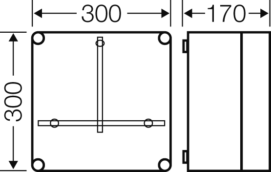 Hensel Zählergehäuse 300x300x170mm T=146 Mi 2200