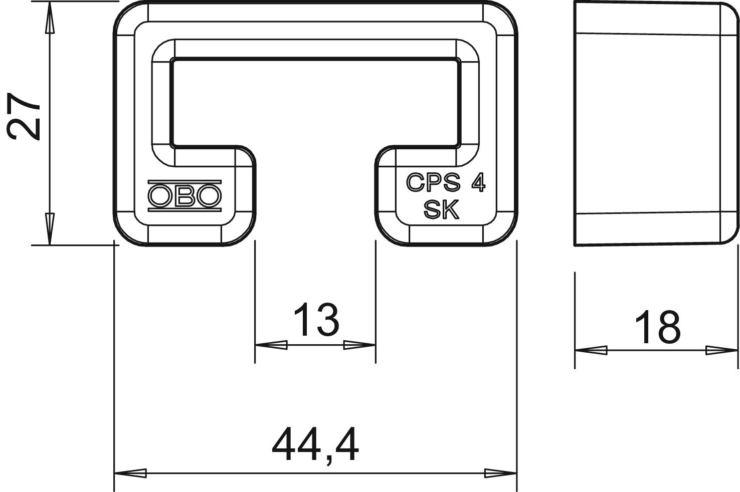 25 STK OBO Bettermann Vertr Schutzkappe gespritzt zu Schiene CPS 4 MS4022 SK