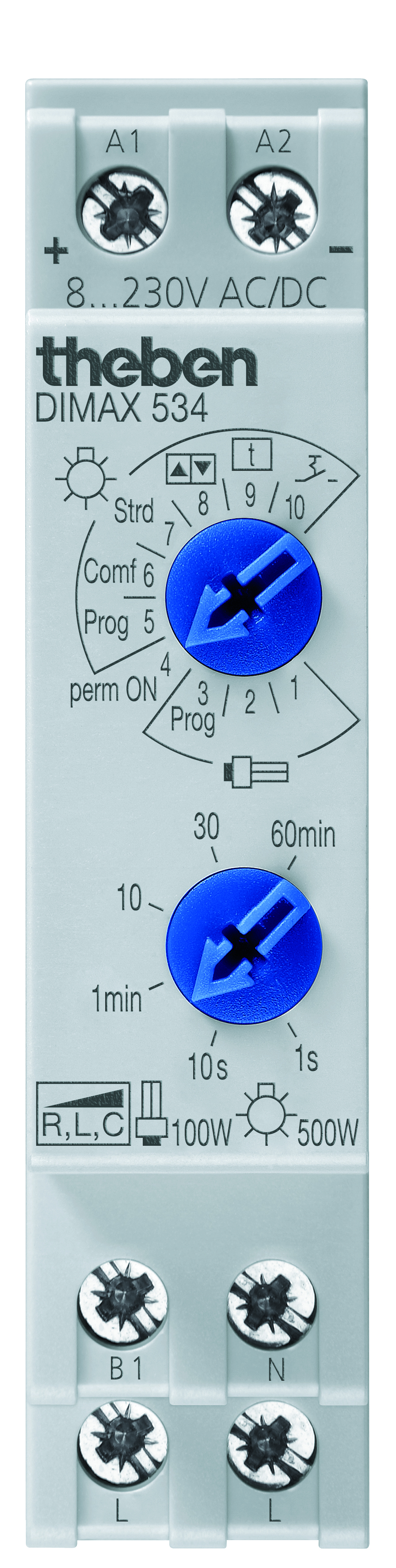 Theben Reiheneinbau-Dimmer f.ESL u.230V LED-Lp. DIMAX 534 plus