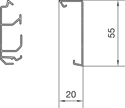 2 M Tehalit SockelleistenkanalOberteil zu SL 20x55mm vw SL2005529016