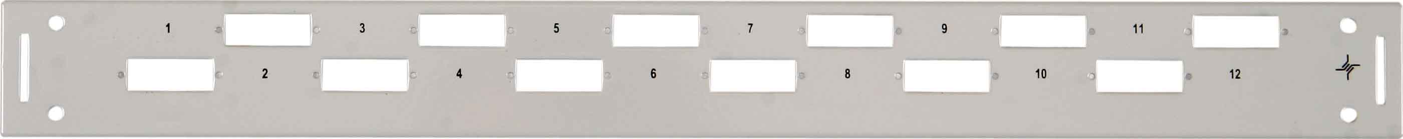 Telegärtner 19" Frontplatte 1HE für 12xLCD/Basiseco TN-FP12LCD-Be-1HE