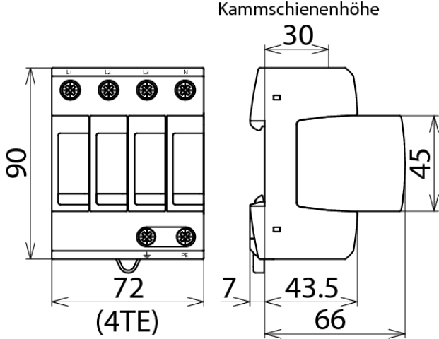 DEHN ÜS-Ableiter DEHNguard 230/400V,IP20,Typ2 DG M TNS 275