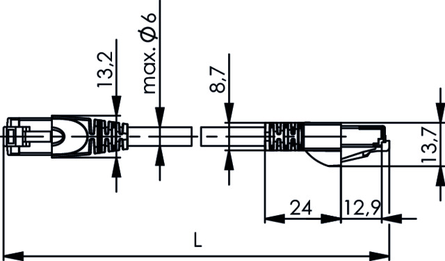 Telegärtner Patchkabel S/FTP 6A gr 0,5m 100007964