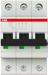 ABB Stotz S&J Sicherungsautomat 6kA 25A C 3p S203-C25