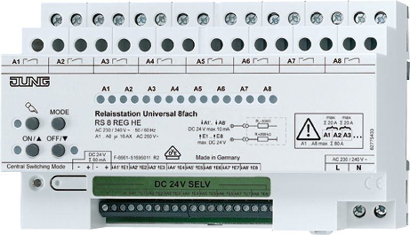 Jung Relaisstation 8-fach Universal RS 8 REGHE