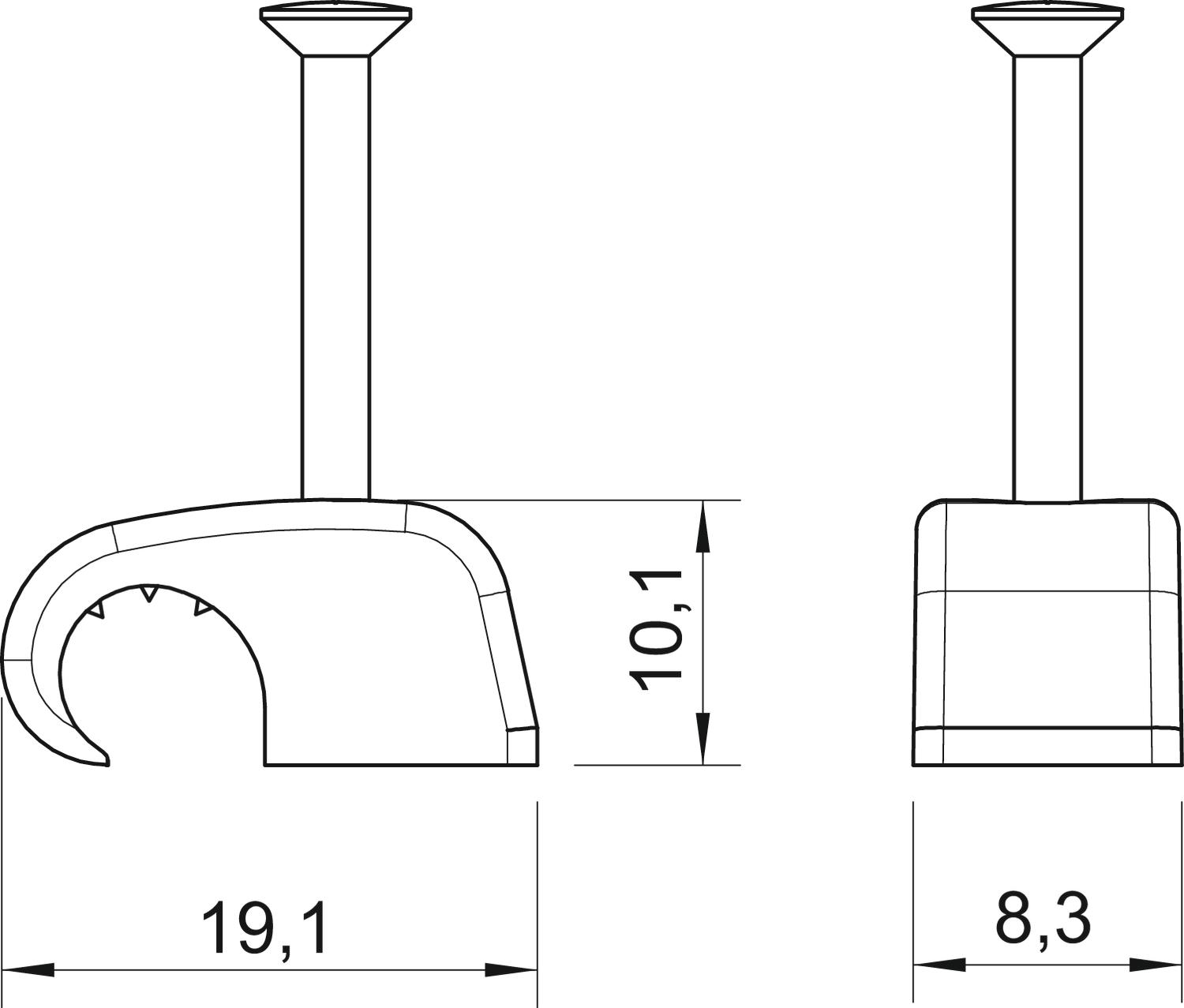 200 STK OBO Bettermann Vertr Haft-Clip m.Nagel lichtgrau 2026 35 LGR SP