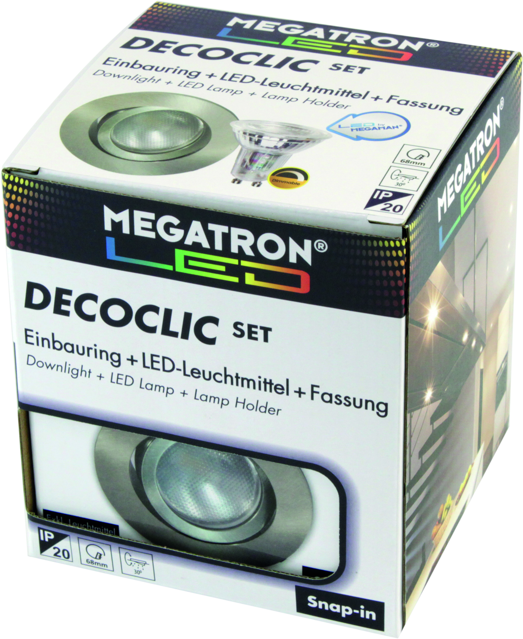 IDV (Megaman) LED-Einbauspot Set 2800K dim eb MT75404