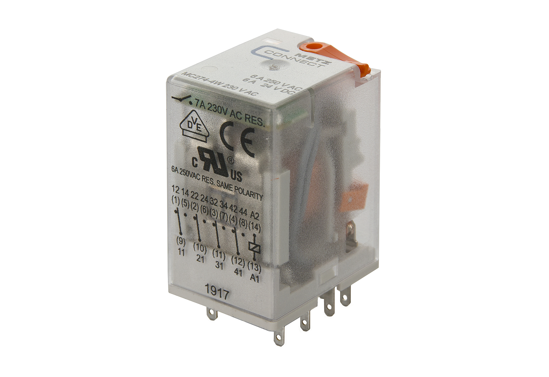 Metz Connect Industrierelais 4W,230VAC,7A 110017-05.14.07