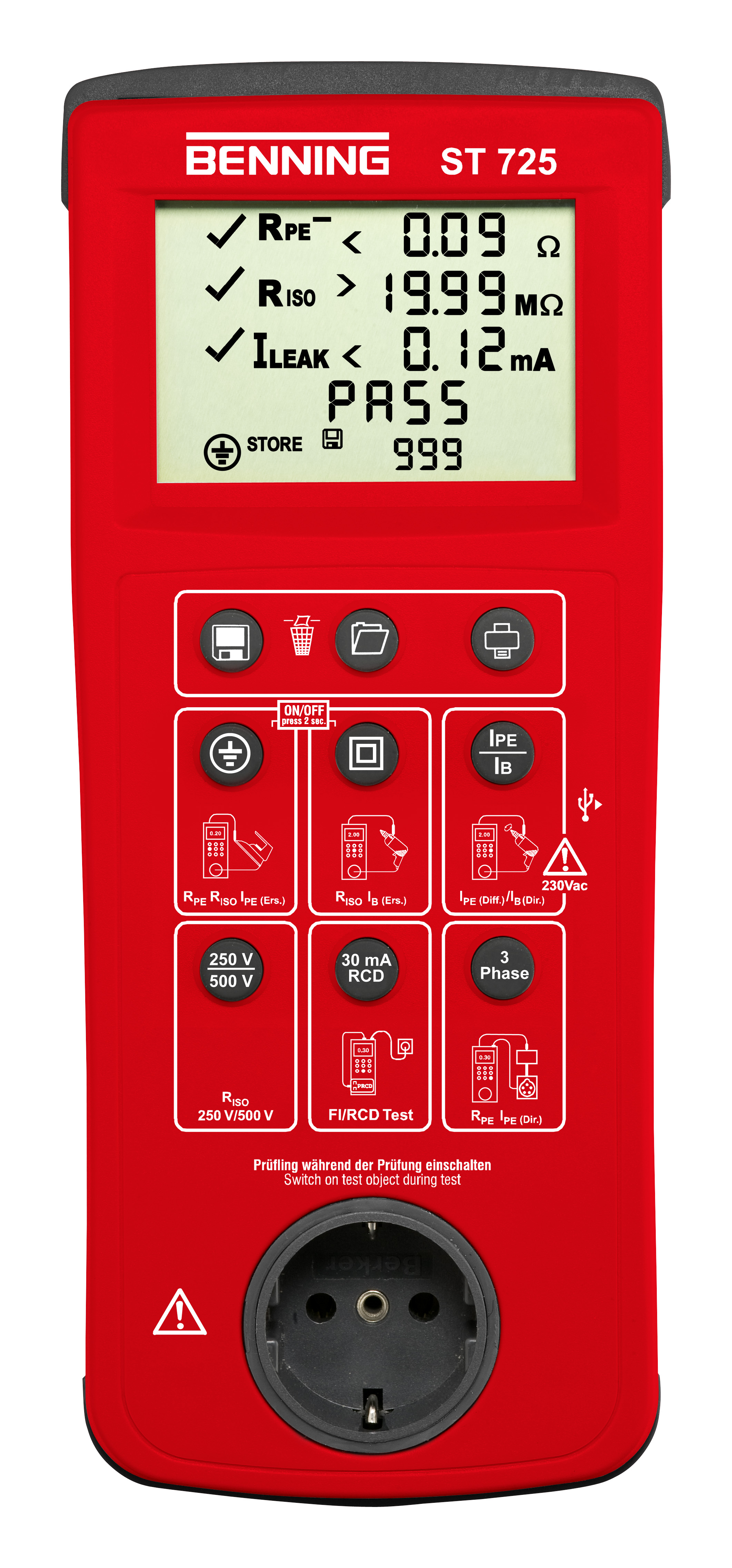 Benning Gerätetester Batterie-u.Netzbetr. ST 725