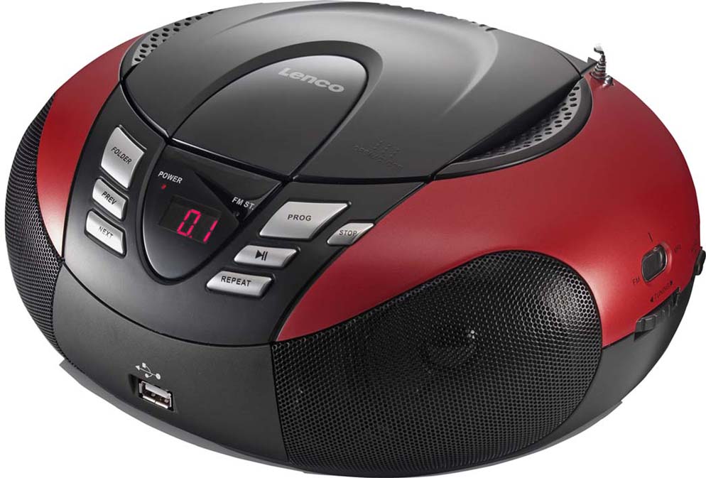 Commax UKW-Radio m.CD tragbar UKW,rot SCD-37 USB red